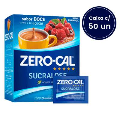 Adoçante Sucralose Zero Cal Sachê - Caixa com 50 unidades