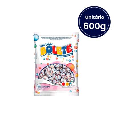 Bala Sabor Tutti Frutti com Recheio de Chiclete Bolete 600g