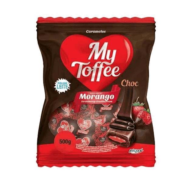 Bala de Choc c/ Rech de Morango My Toffe 500g