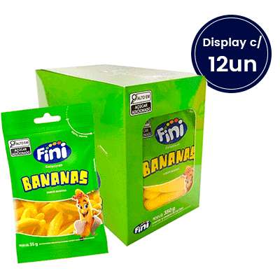 Bala de Gelatina Bananas Fini 90g Display c/ 12un