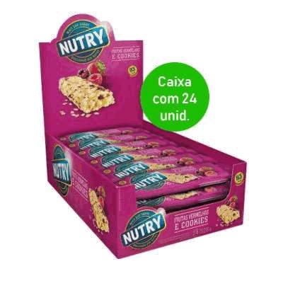 Barra de Cereal Nutry Frutas Vermelhas e Cookies com 24 unidades