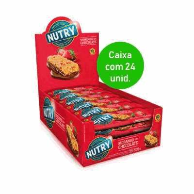 Barra de Cereal Nutry Morango com Chocolate com 24 unidades