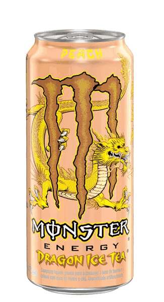 Bebida Energética Drag Tea Pêssego Monster Lata 473ml Fardo com 6 un.