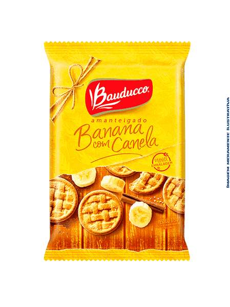 Biscoito Amanteigado Banana com Canela Bauducco - 375g