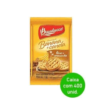 Biscoito Amanteigado Banana com Canela Bauducco Sachê 11,5g - Cx