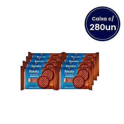 Biscoito Amanteigado Chocolate Renata Sache 8,8g - Caixa com 280