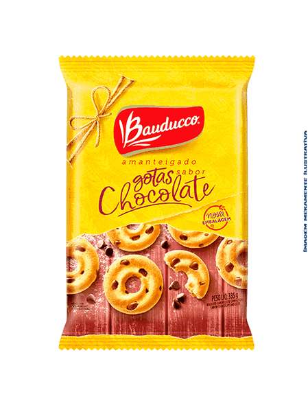 Biscoito Amanteigado Gotas de Chocolate Bauducco - 335g