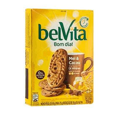 Biscoito Mel e Cacau Belvita - Caixa com 75g