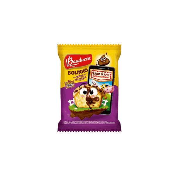 Bolinho Gotas de Chocolate Bauducco 40g Display com 14 un.