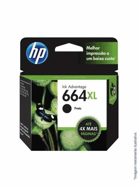 Cartucho HP 664XL Preto Original