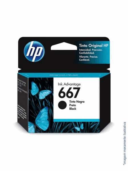 Cartucho de Tinta Preto HP 667