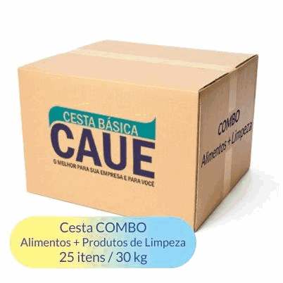 Cesta Básica Combo Econômica Alimentos + Limpeza 25 Itens / 30Kg