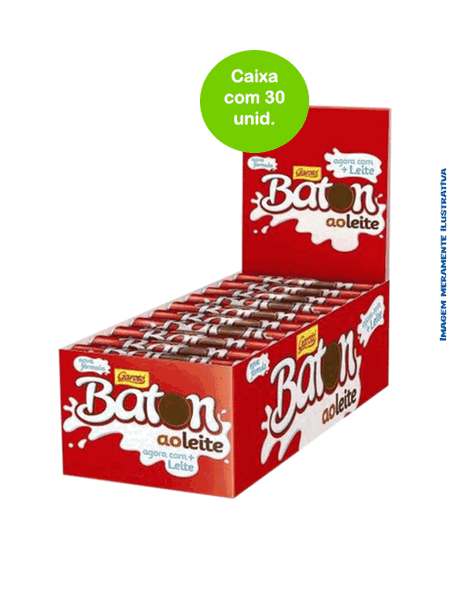 Chocolate Baton ao Leite com 30 unidades