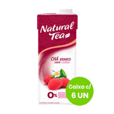 Chá Branco Lichia Natural Tea 1L - Caixa com 6 Unidades