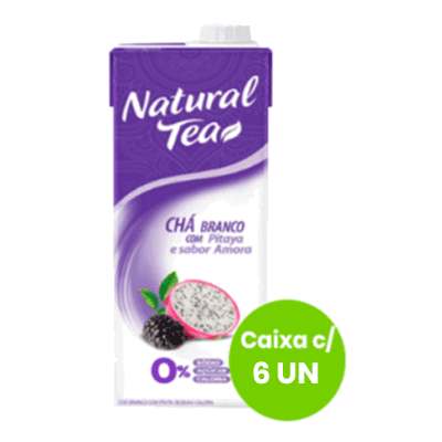 Chá Branco Pitaya e Amora Natural Tea 1L - Caixa com 6 Unidades