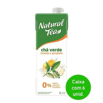 Chá Verde com Laranja e Gengibre Natural Tea 1 Litro