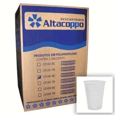 Copo Descartável 180ml Altacoppo - Caixa com 2500 Unidades