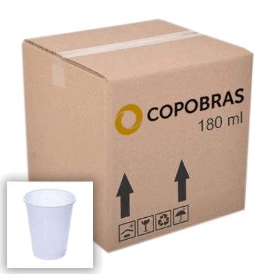 Copo Descartável 180ml Copobras - Caixa com 2500 Unidades