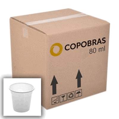 Copo Descartável 80ml Copobras - Caixa com 2500