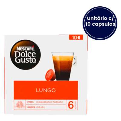 Cápsulas Dolce Gusto Lungo - Caixa com 10 Unidades