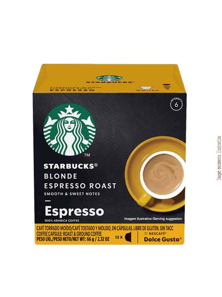 Cápsulas Starbucks Dolce G. B. Espresso Roast - Cx c/12 Cápsulas