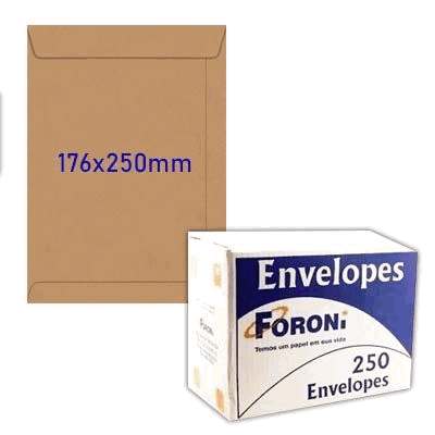 Envelope Kraft Foroni 176x250 - Caixa com 250 unidades