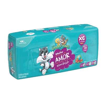 Fralda Infantil Tamanho XG Looney Tunes - Pacote com 30 Unidades