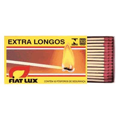 Fósforo Extra Longo Fiat Lux - Caixa com 50 Unidades