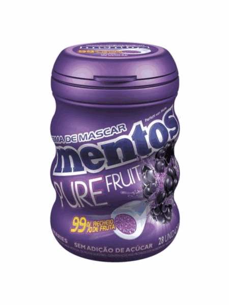 Garrafa Mentos Pure Fruit Uva Display 6x56g