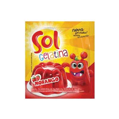 Gelatina Sol Sabor Morango 25g