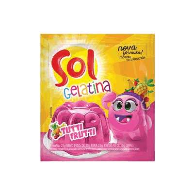 Gelatina Sol Sabor Tutti-Frutti 25g