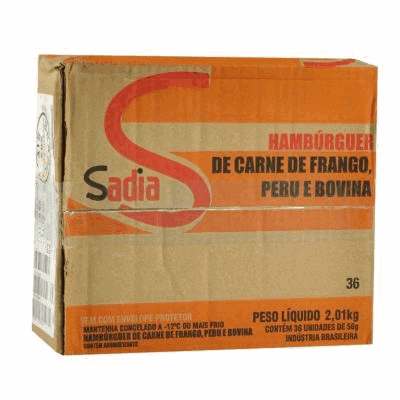 Hambúrguer 56g Sadia - Caixa com 36 Unidades