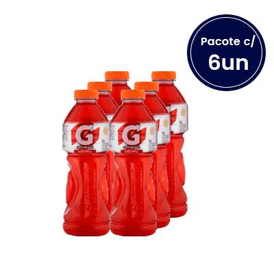 Isotônico Gatorade de Morango 500ml - Pacote com 6 Unidades