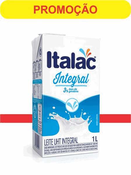 Leite UHT Integral Italac 1 Litro - 1 Unidade