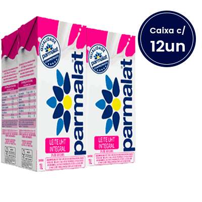 Leite UHT Integral Parmalat 1 Litro - Caixa com 12 Unidades