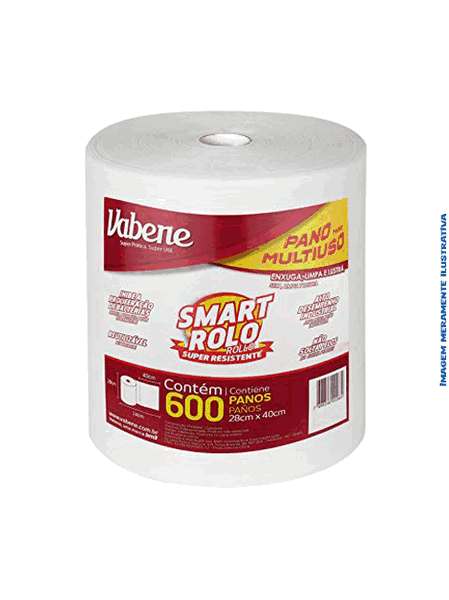 Pano Multiuso Branco Smart 40cmX28cm com 600 Folhas Vabene