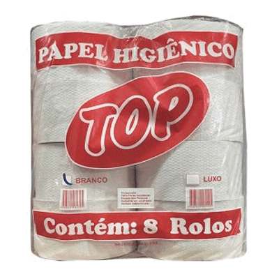 Papel Higiênico Branco Rolão Top com 8 Unidades