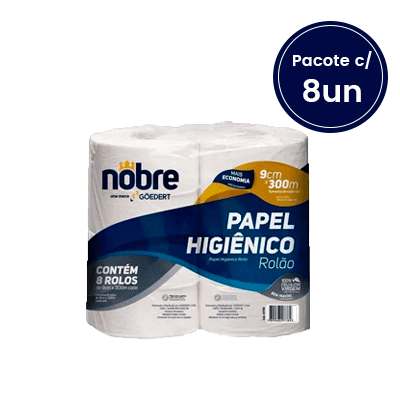 Papel Higiênico Institucional Branco Nobre- Pacote com 8 Rolos