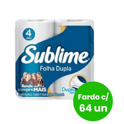 Papel Higiênico Sublime 30m - Fardo c/ 64 Rolos