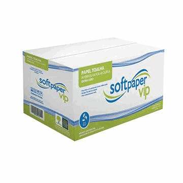 Papel Interfolha folha dupla Softpaper Vip 32g caixa com 2400 fl