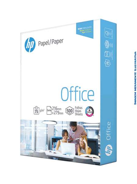 Papel Sulfite HP Office A4 75g com 500 folhas