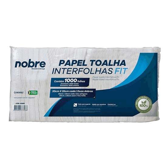 Papel Toalha Interfolha 2D Slim Nobre Com 1000 Folhas