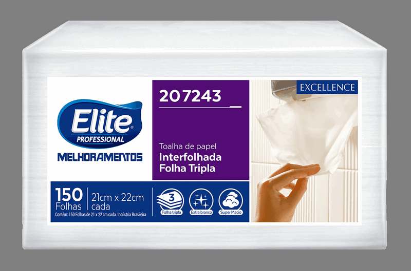 Papel Toalha Interfolha Tripla Elite com 2700 folhas