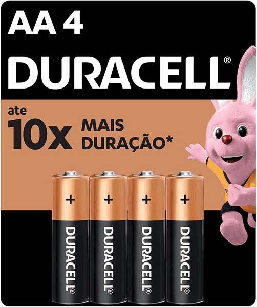 Pilha AA Duracell Pacote com 4 unidades