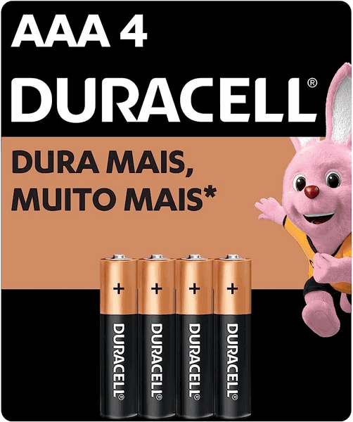 Pilha AAA Duracell Pacote com 4 unidades