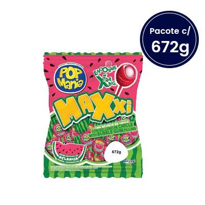 Pirulito Maxxi Sabor Melancia Pop Mania 672g