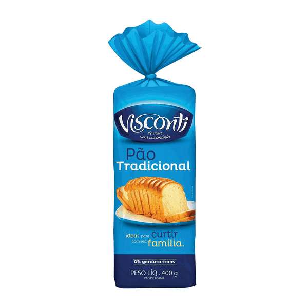 Pão de Forma Visconti Tradicional- Pacote com 400g