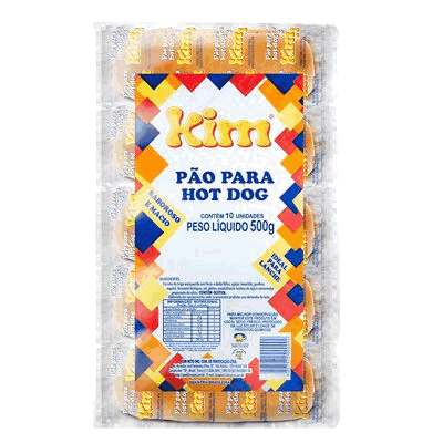 Pão de Hot Dog Kim - Pacote com 10 Unidades