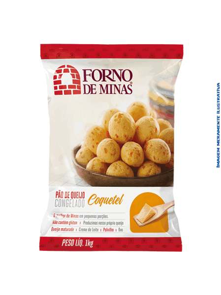 Pão de Queijo Coquetel Congelado Forno de Minas 820gr