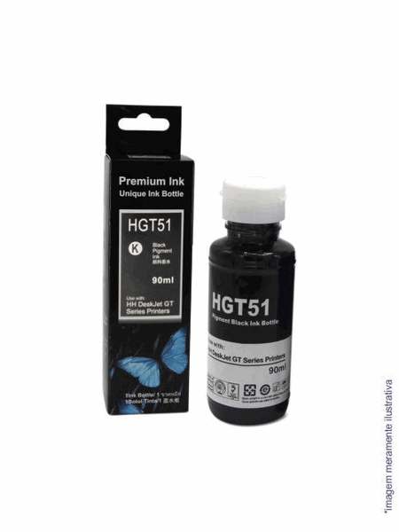 Refil HP (GT53) antigo GT51 Preto Compatível - 90ml